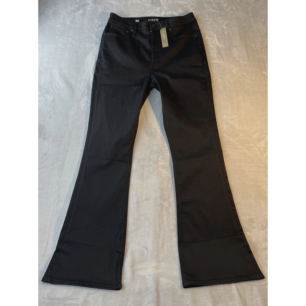 J-CREW  Skinny Flare Jeans Women 30x33 Black Denim RE-IMAGINED Stretch Retro